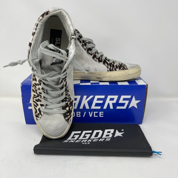 Golden Goose High Top SLIDE Leopard Pony Size 43 US 10 - Picture 6 of 12